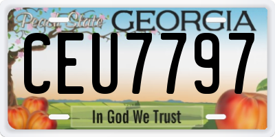 GA license plate CEU7797