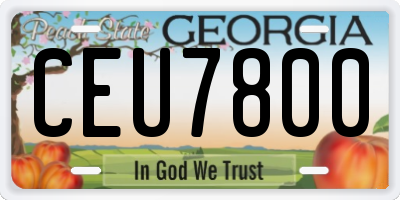 GA license plate CEU7800