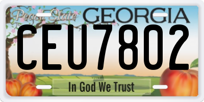 GA license plate CEU7802