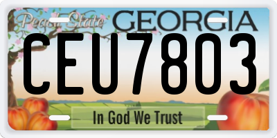 GA license plate CEU7803