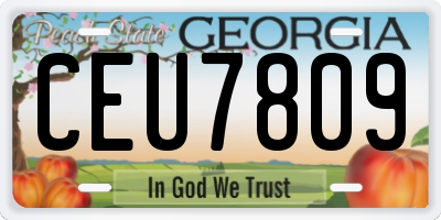 GA license plate CEU7809