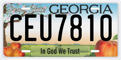GA license plate CEU7810