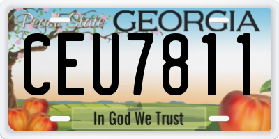 GA license plate CEU7811