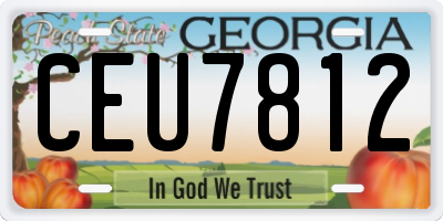 GA license plate CEU7812