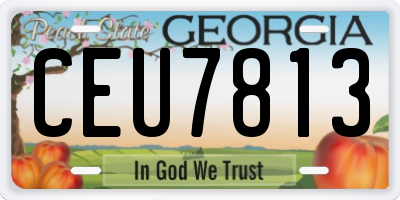 GA license plate CEU7813