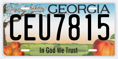 GA license plate CEU7815