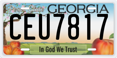 GA license plate CEU7817
