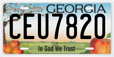 GA license plate CEU7820