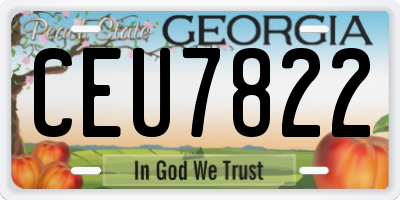 GA license plate CEU7822