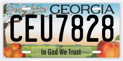 GA license plate CEU7828
