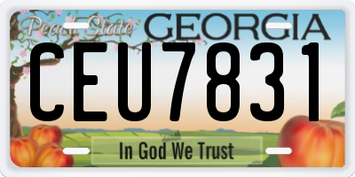 GA license plate CEU7831