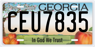 GA license plate CEU7835