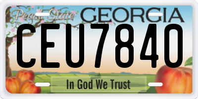 GA license plate CEU7840