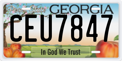 GA license plate CEU7847