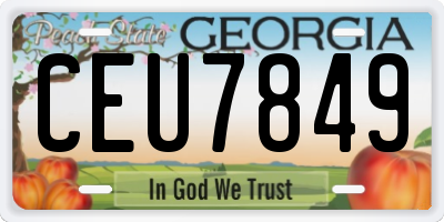 GA license plate CEU7849