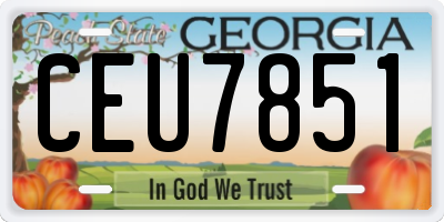 GA license plate CEU7851