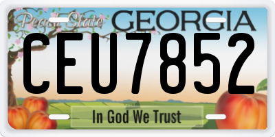GA license plate CEU7852