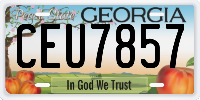 GA license plate CEU7857