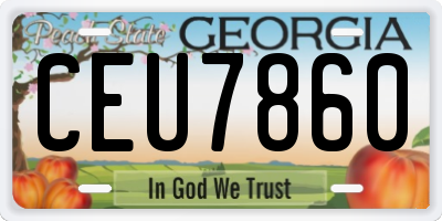 GA license plate CEU7860