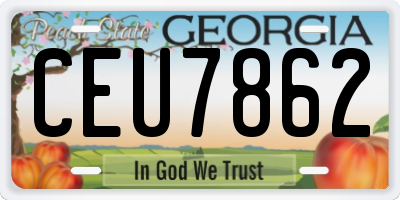 GA license plate CEU7862