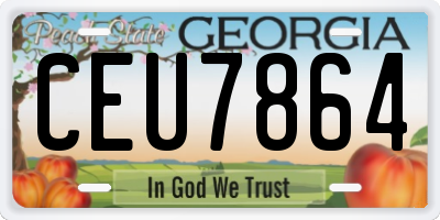 GA license plate CEU7864