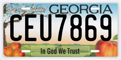 GA license plate CEU7869