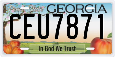 GA license plate CEU7871