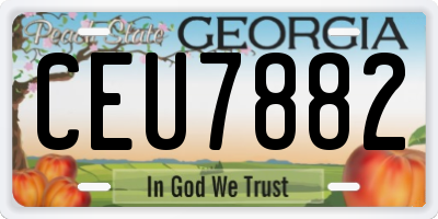 GA license plate CEU7882