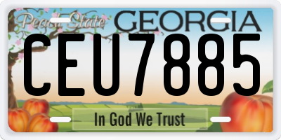 GA license plate CEU7885
