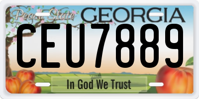 GA license plate CEU7889