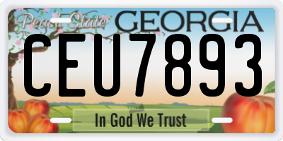 GA license plate CEU7893