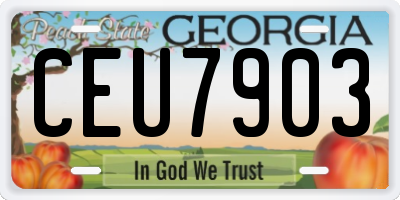 GA license plate CEU7903