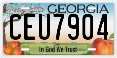 GA license plate CEU7904