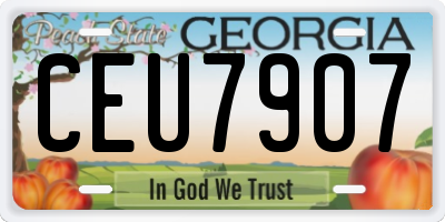 GA license plate CEU7907