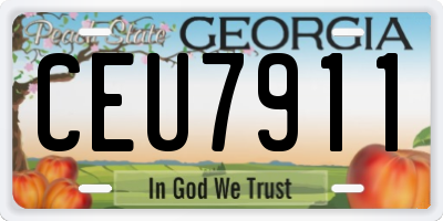 GA license plate CEU7911