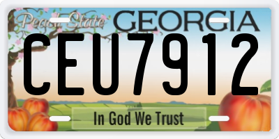 GA license plate CEU7912