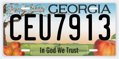 GA license plate CEU7913