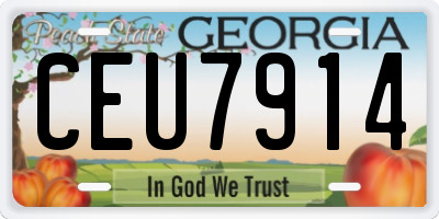 GA license plate CEU7914