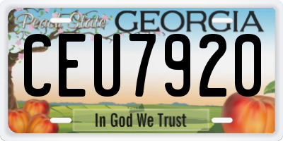 GA license plate CEU7920