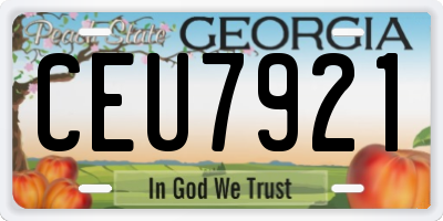 GA license plate CEU7921