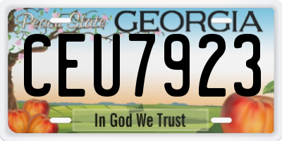 GA license plate CEU7923