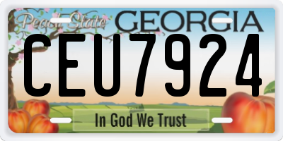 GA license plate CEU7924