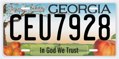 GA license plate CEU7928