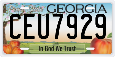 GA license plate CEU7929