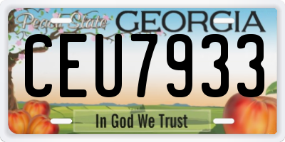 GA license plate CEU7933