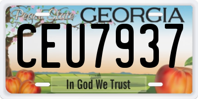 GA license plate CEU7937