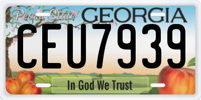 GA license plate CEU7939