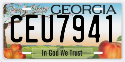 GA license plate CEU7941