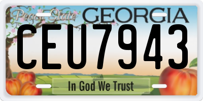 GA license plate CEU7943