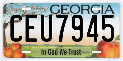 GA license plate CEU7945